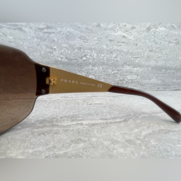 Prada Gold SPR 601 Shield Women Sunglasses - Picture 8 of 8